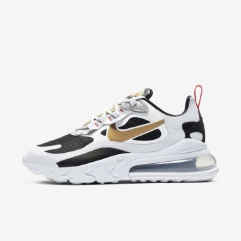 Nike Air Max 270 React - Női Utcai Cipő - Szürke/Fekete/Metal Arany